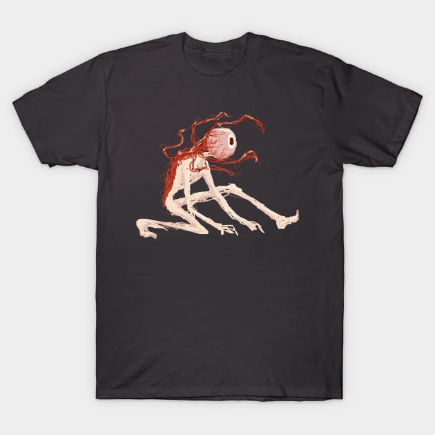 Creepy Eyeball Man! T-Shirt by mercurialtees